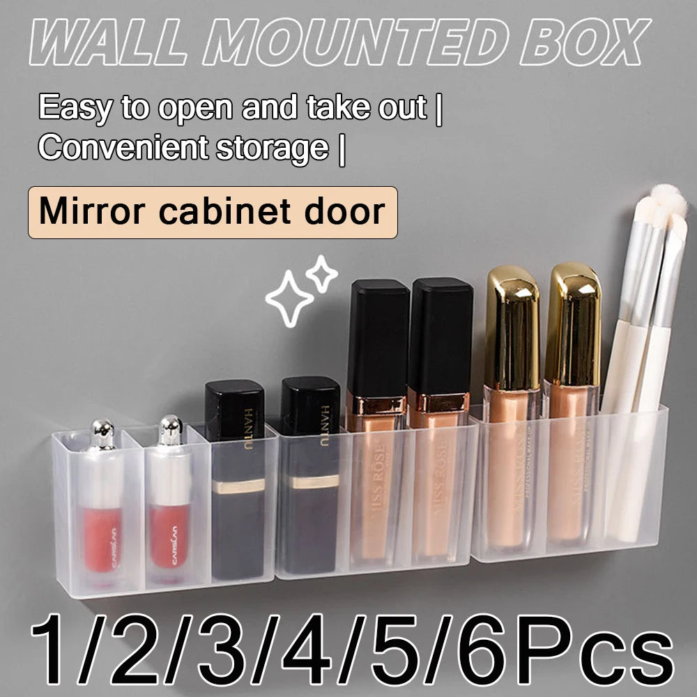 Wall-Mount Clear 3-Compartment Storage Box – No Drill Wall Storage Organizer SWANS