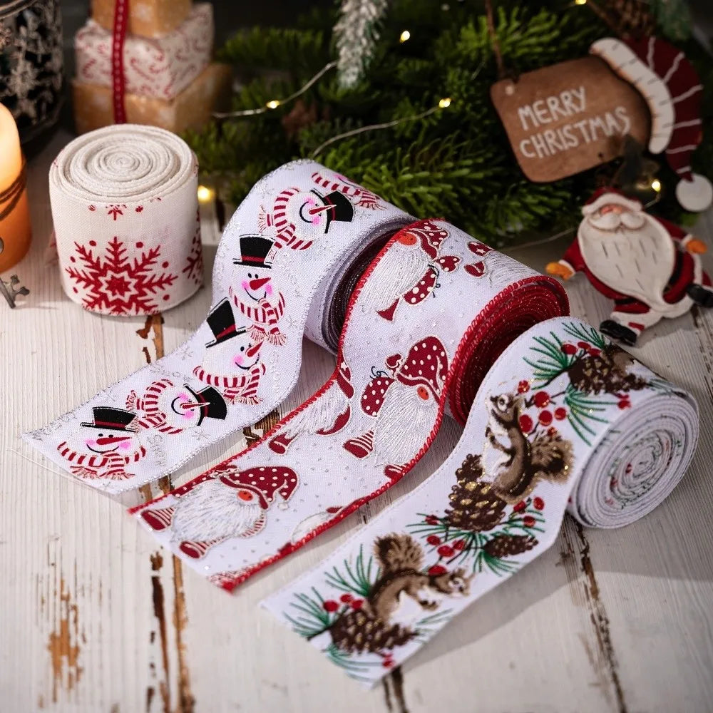 Imitation Linen Christmas Ribbon – Burlap Bow & Wreath DIY Christmas Craft Ribbon SWANS