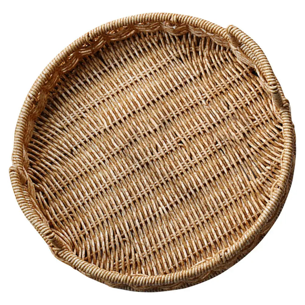 SWANS Large Round Woven Bread Basket – Kitchen Storage Tray Woven Storage Basket SWANS other