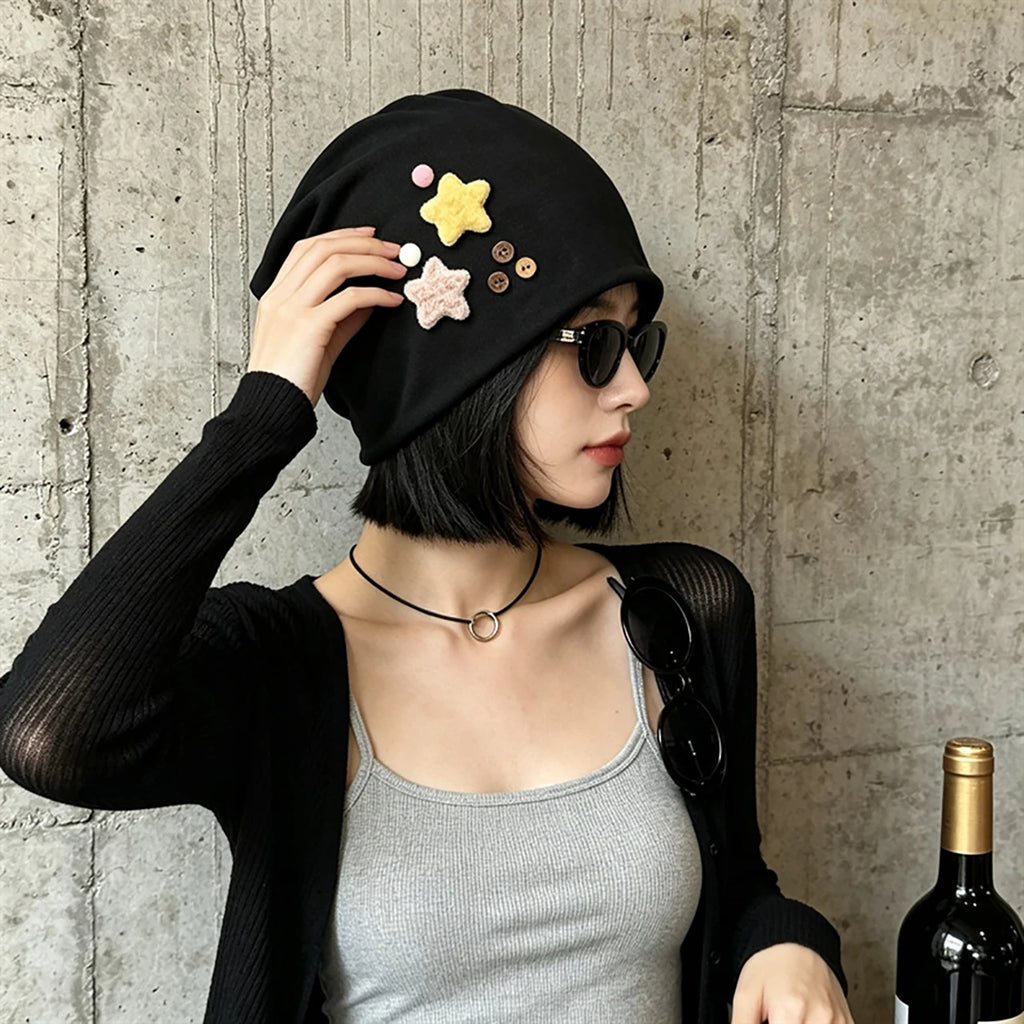 3D Star Slouchy Beanie for Women – Warm Knit Winter Hat Knit Winter Beanie SWANS