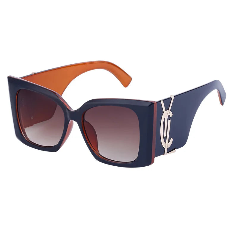 TOYEARN Oversized Cat Eye Sunglasses UV400 Vintage Shades Cat Eye Sunglasses SWANS Black Tea