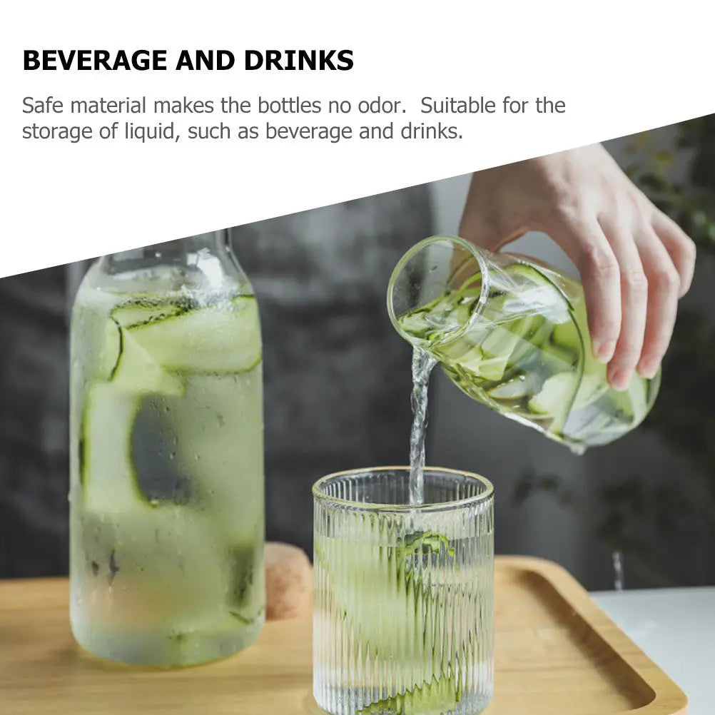 ROSENICE Cork Lid Crystal Glass Juice Bottle | Cold Drinks Glass Beverage Bottle SWANS