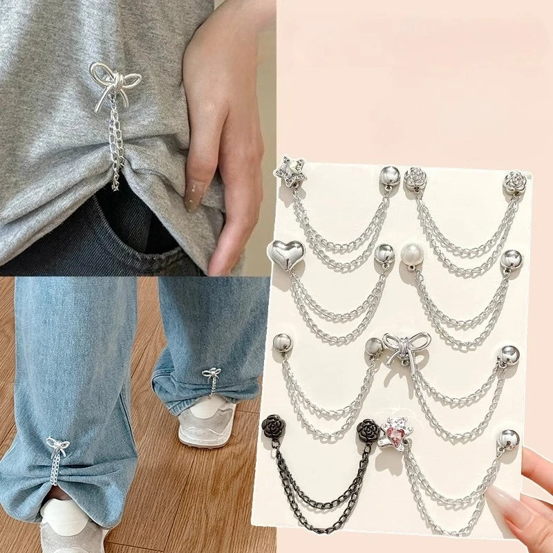 Magnetic Pants Leg Shortener Clips – No-Sew Concealed Buckle Pants Hem Clips SWANS