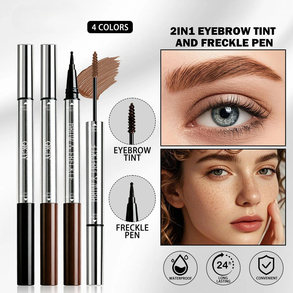 2-in-1 Eyebrow Tint & Freckle Pen – Waterproof Dual-End Eyebrow & Freckle Pen SWANS