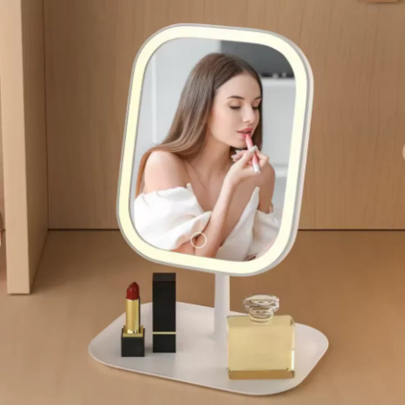 SWANS Large Square LED Makeup Mirror – 3-Color Lighting LED Makeup Mirror SWANS