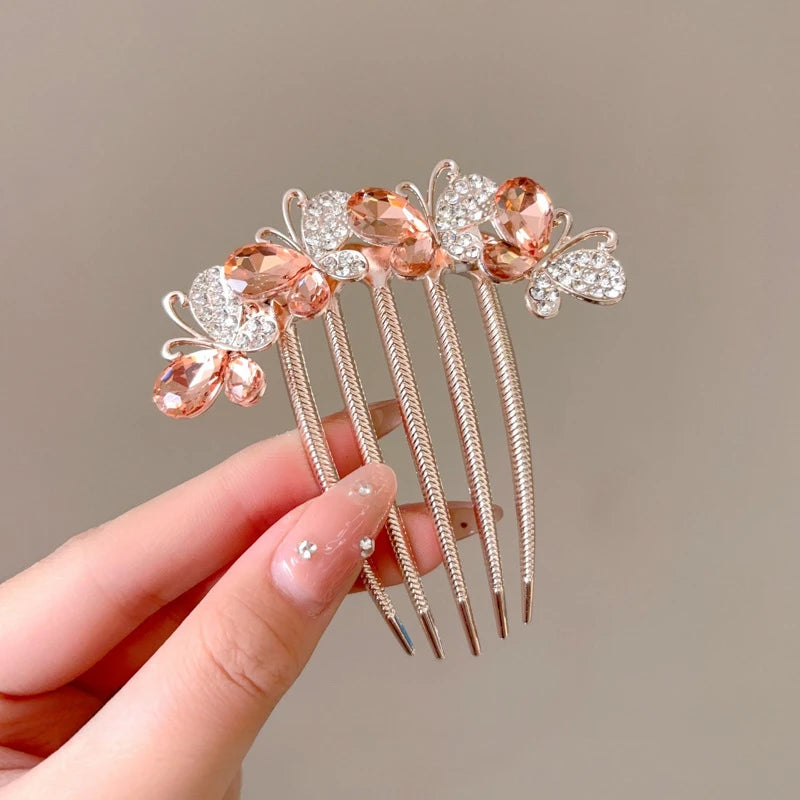 U-Shaped Floral Hair Comb Pin – Ancient Style Headpiece Hair Comb Pin SWANS Style V