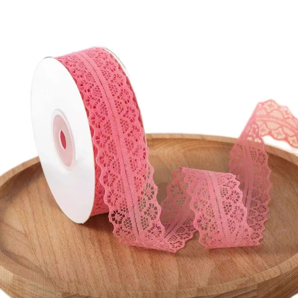 Hollow Out Polyester Lace Ribbon 3cm x 25 Yards – DIY Crafts Lace Craft Ribbon SWANS Hot Pink-3cm 25y