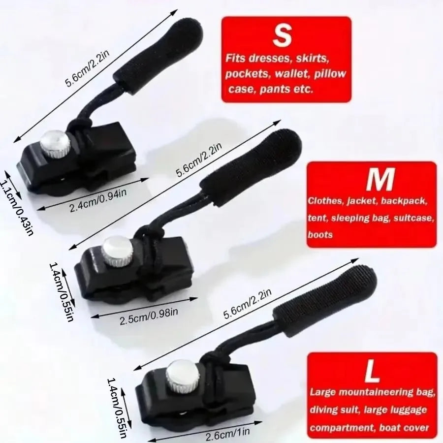 Universal Zipper Repair Kit – Replacement Slider Pulls 3–60 Pack Zipper Repair Kit SWANS