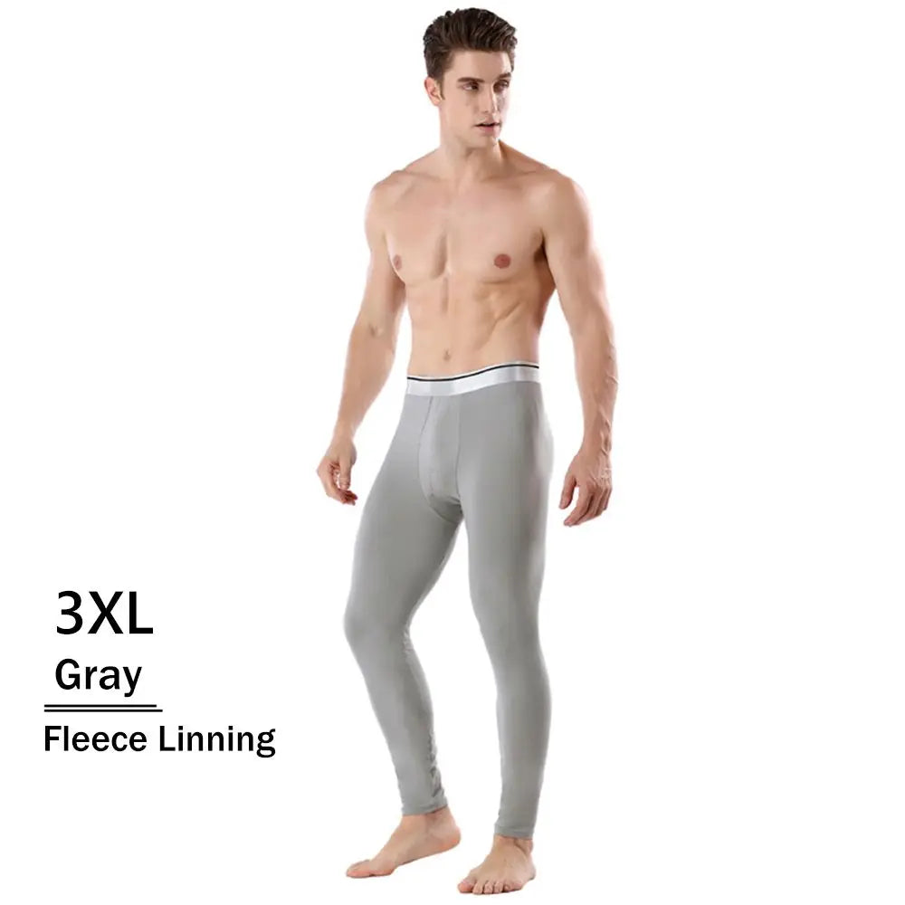 Men's Fleece Lined Thermal Long Johns Winter Base Layer Pants Thermal Long Johns SWANS Gray1-3XL