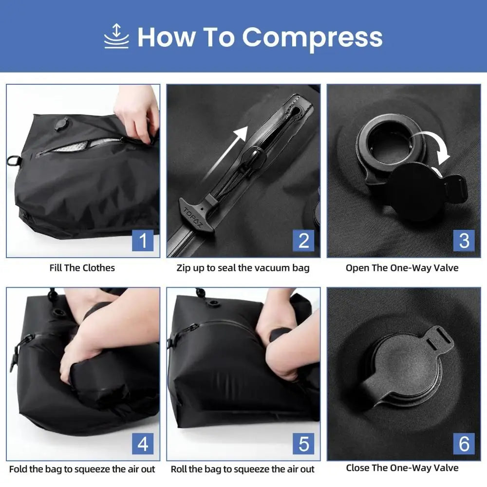 Vacuum Compression Bags for Travel – Waterproof Space Saver Vacuum Storage Bag SWANS