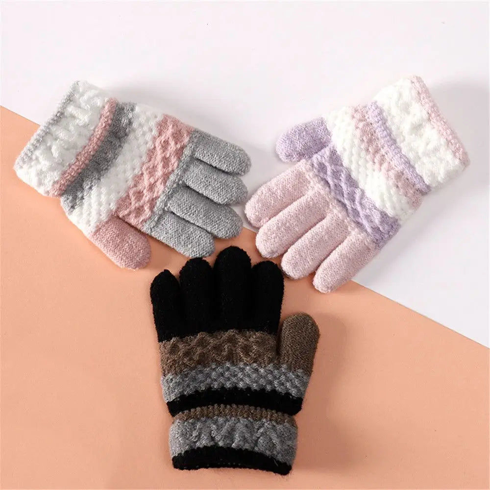 Kids Warm Knitted Full Finger Gloves & Mittens – Girls & Boys Kids Winter Gloves SWANS