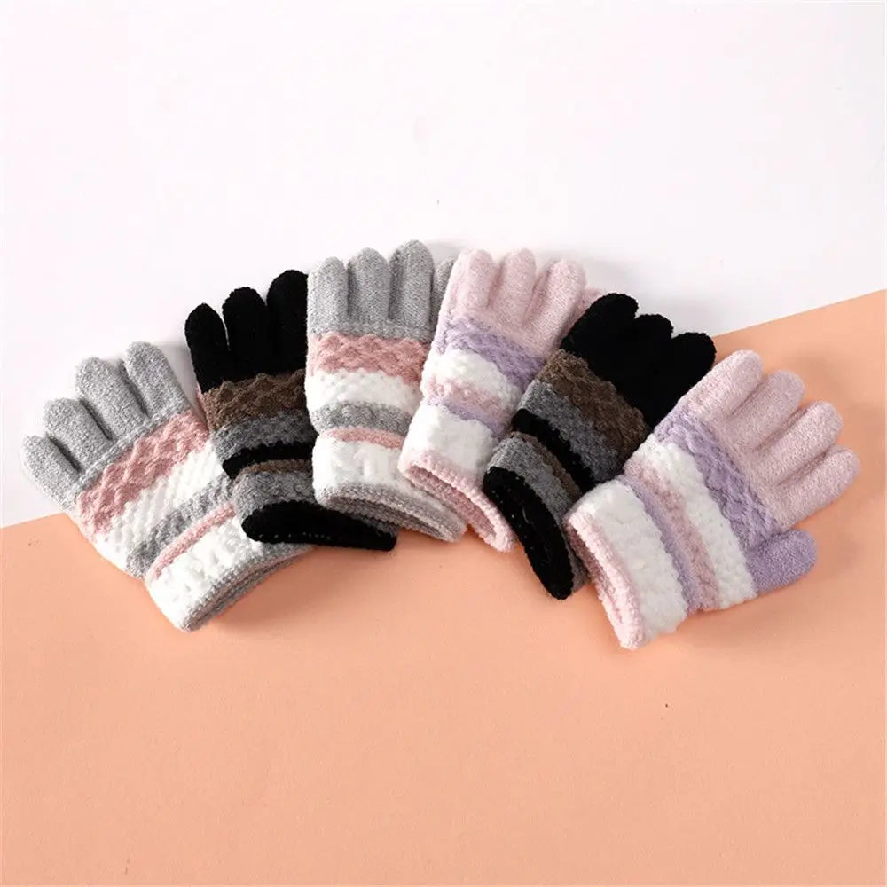 Kids Warm Knitted Full Finger Gloves & Mittens – Girls & Boys Kids Winter Gloves SWANS