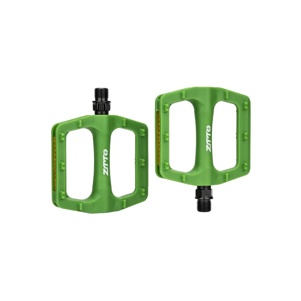 Ultralight Nylon Bike Pedals 9/16" Anti-Slip Sealed Bearings Pair Bike Pedals SWANS Green
