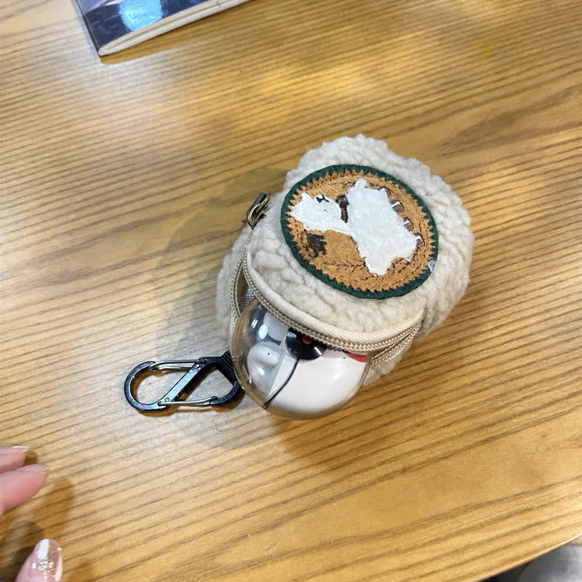 Shearling Lamb Mini Coin Purse – Earbuds & Essentials Pouch Mini Coin Purse SWANS