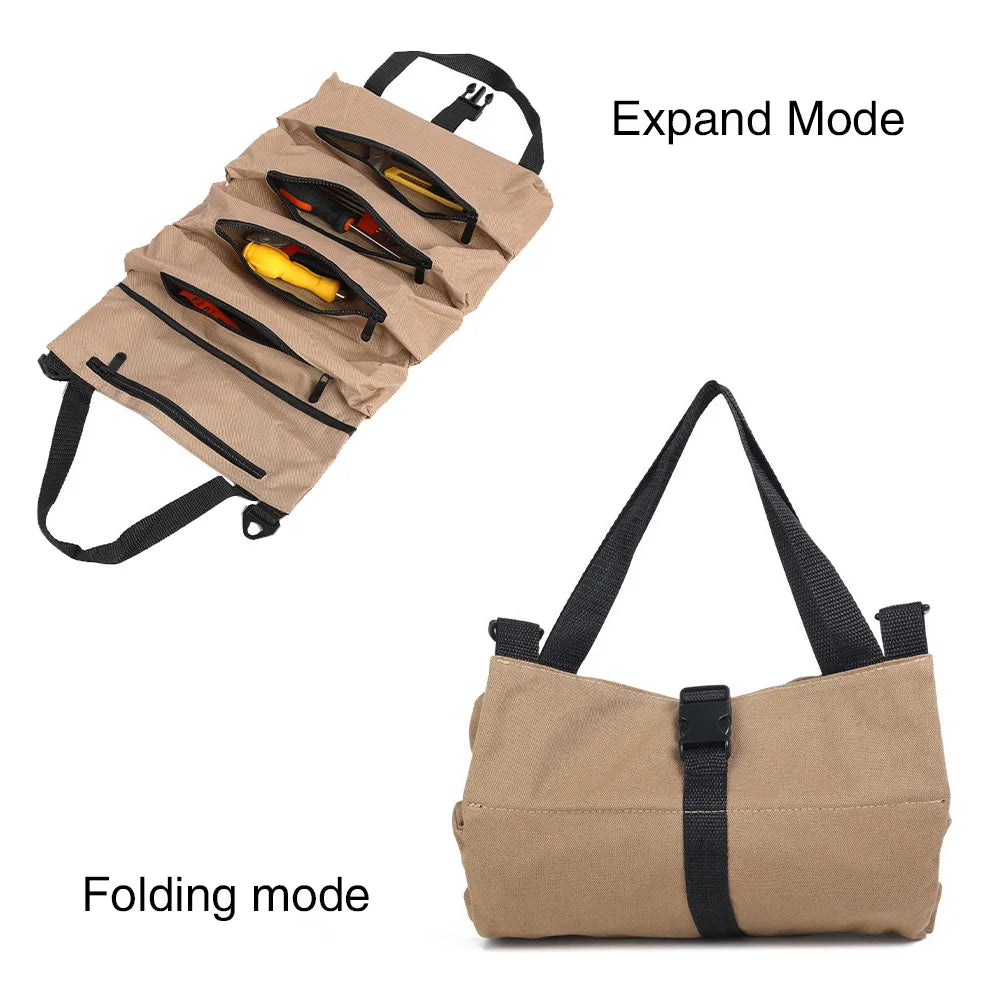 SWANS Large Oxford Electrician Tool Bag – Multi-Use Organizer Tool Storage Bag SWANS KHAKI XL