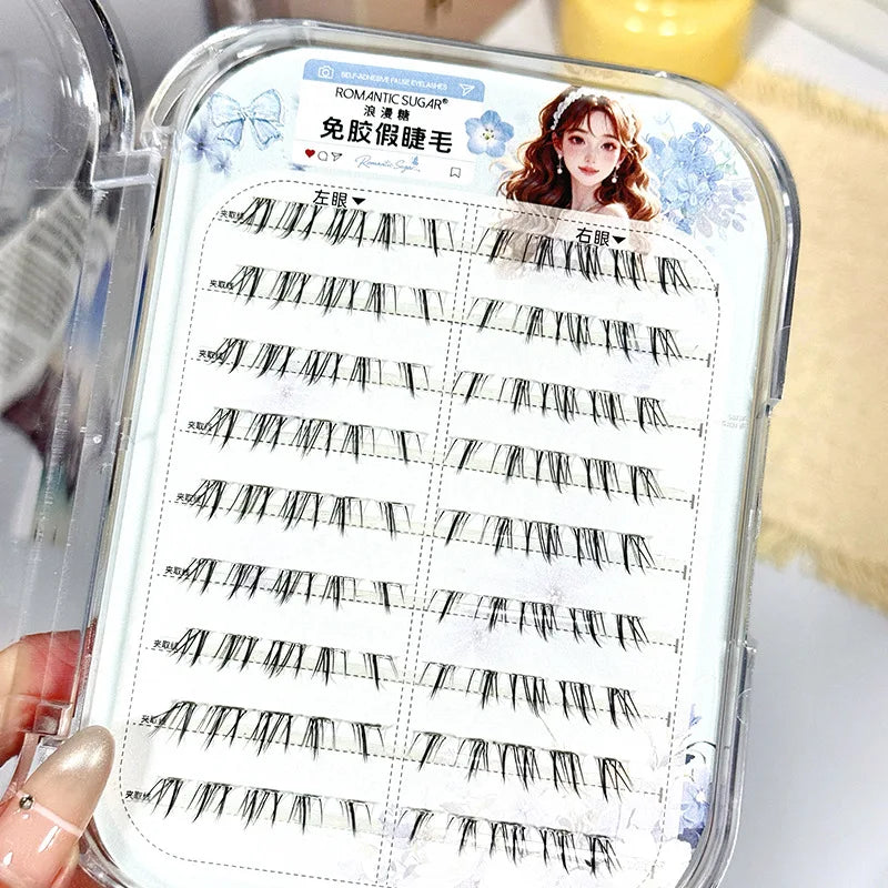No-Glue Cat Eye False Under Lashes – Natural Wispy Reusable False Eyelashes SWANS