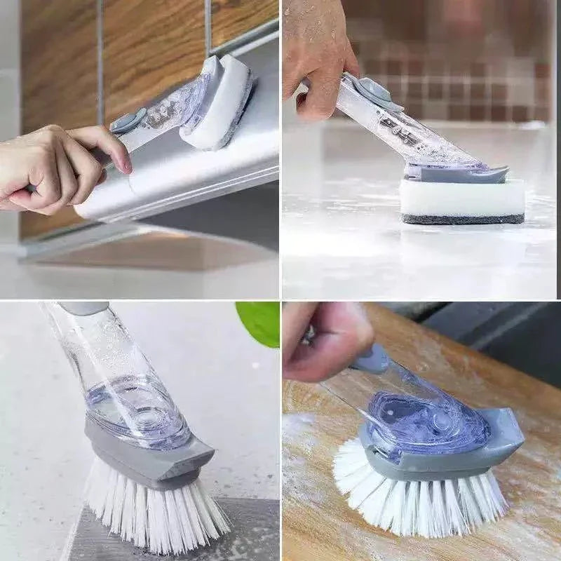 SWANS 2-in-1 Kitchen Brush with Built-In Soap Dispenser Kitchen Cleaning Brush SWANS
