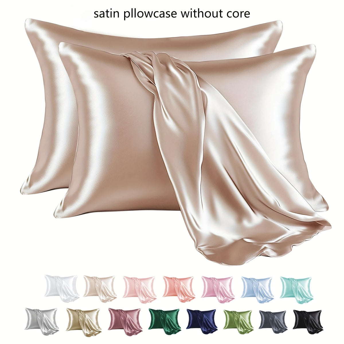 SWANS Satin Pillowcase Pair – Soft, Breathable Envelope Close Satin Pillowcase SWANS