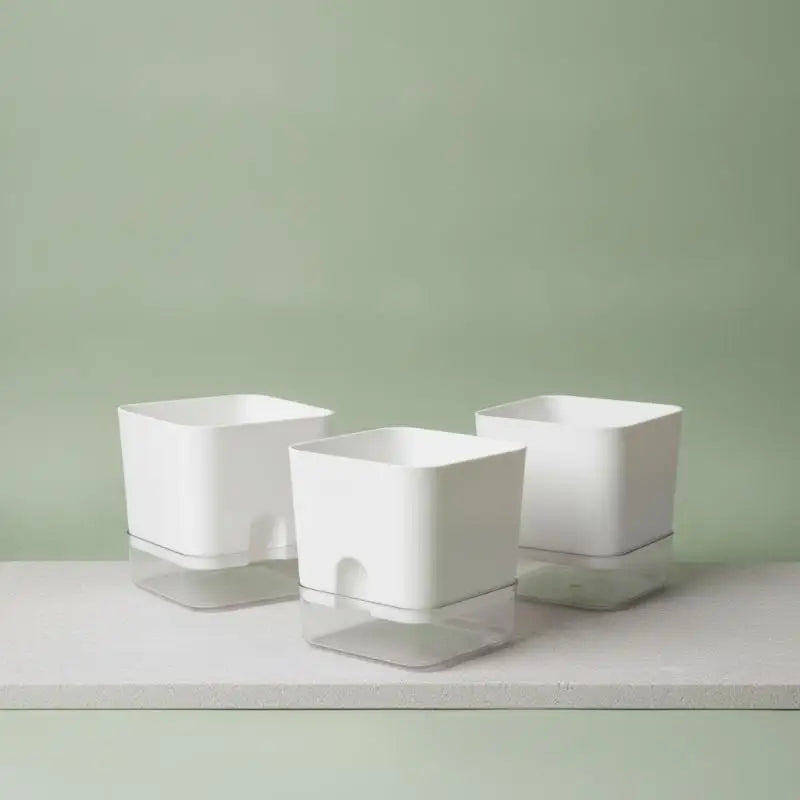 SWANS Self-Watering Square Plant Pot – Double Layer Indoor Outdoor Self-Watering Planter SWANS