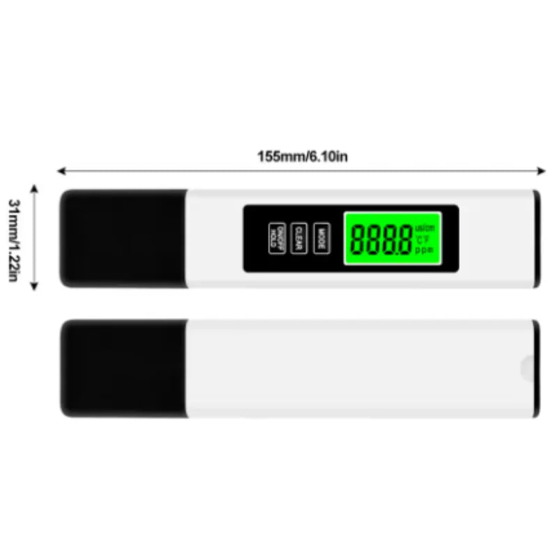 3-in-1 TDS EC Temperature Meter – Backlit LCD Water Tester Water Quality Meter SWANS
