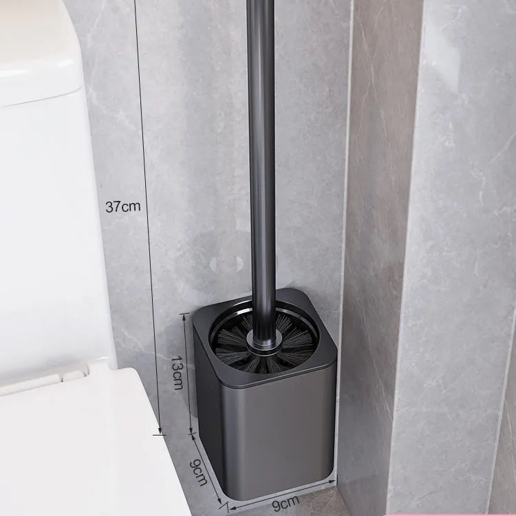 SWANS No-Drill Toilet Brush with Shelf – Deep Clean Toilet Brush Set SWANS Black Toilet Brush