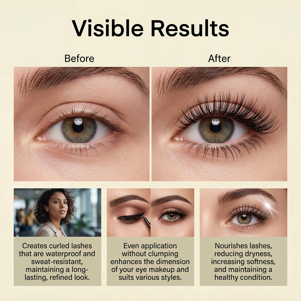 Zephoco 4D Silk Fiber Waterproof Mascara – Volume & Curl Volumizing Mascara SWANS