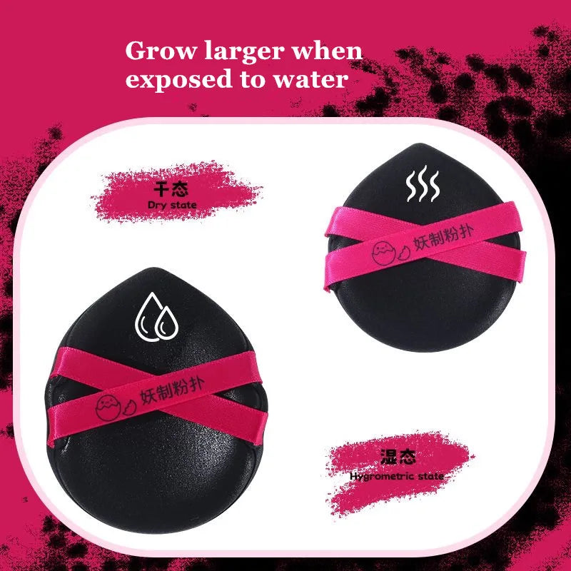 YAOZHI 4-Pack Black Makeup Sponge Puffs – Dry & Wet Blender Makeup Sponge Puff SWANS