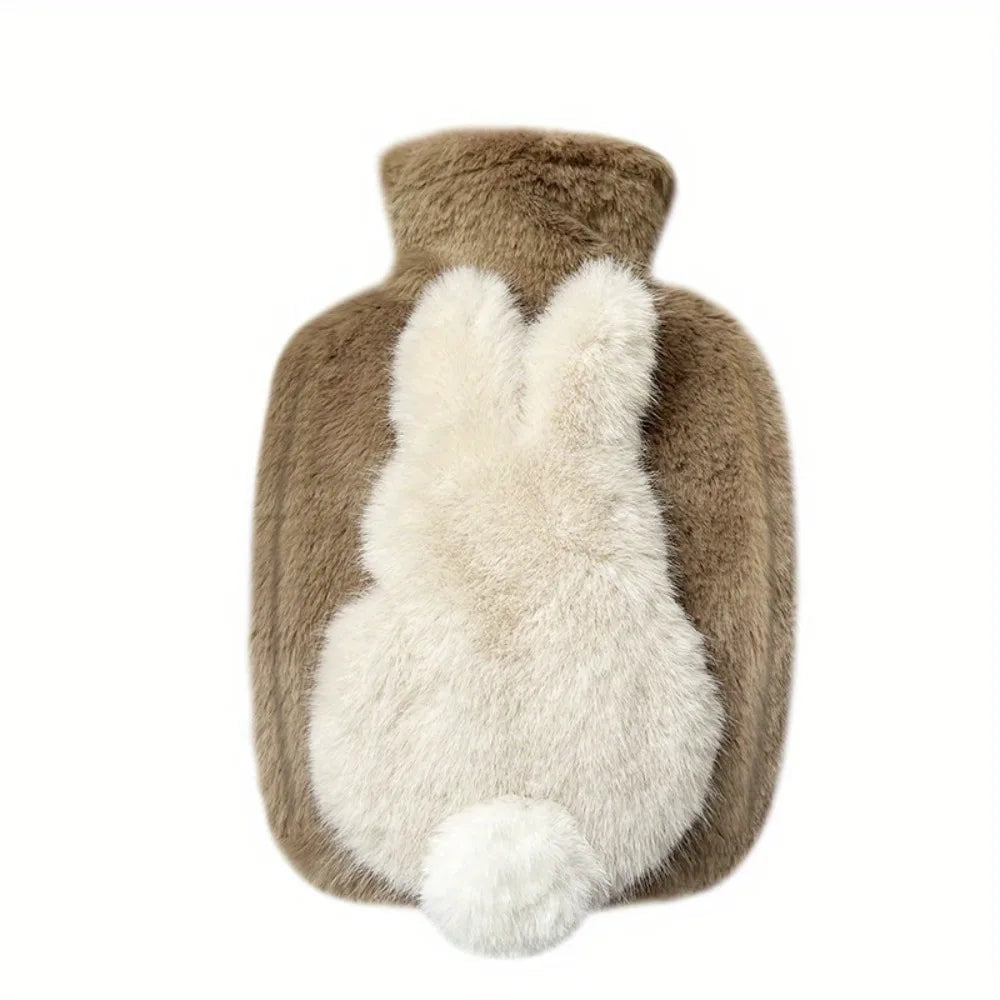 Thick Plush Hot Water Bottle – Cute Bunny Tail Heated Cushion Plush Hot Water Bottle SWANS