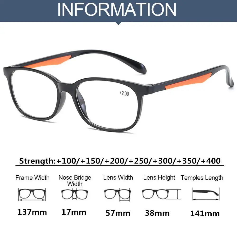 Vintage Ultra-Light TR90 Reading Glasses | +1.00–+4.00 Unisex Reading Glasses SWANS