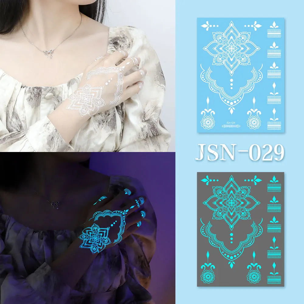 Luminous Glow Temporary Tattoo Stickers – Face, Arm & Body Temporary Tattoo Sticker SWANS 29
