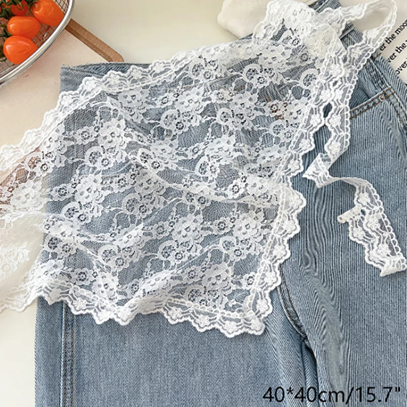 Korean INS High-Waist Lace Trim Mini Half Skirt for Women Mini Half Skirt SWANS