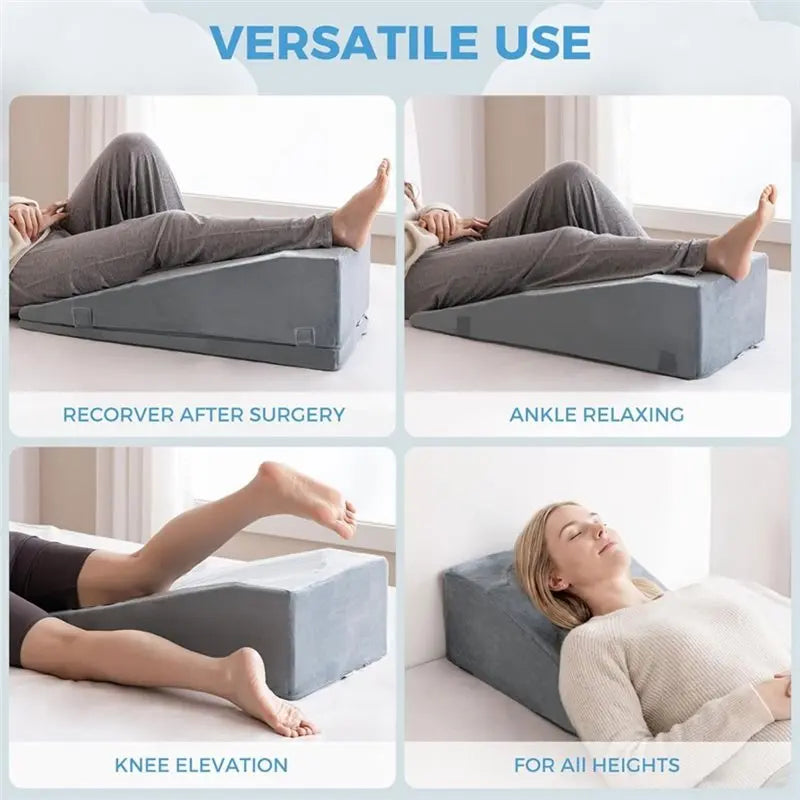Leg Elevation Pillow – Adjustable 2-Level Foam Wedge Support Leg Wedge Pillow SWANS
