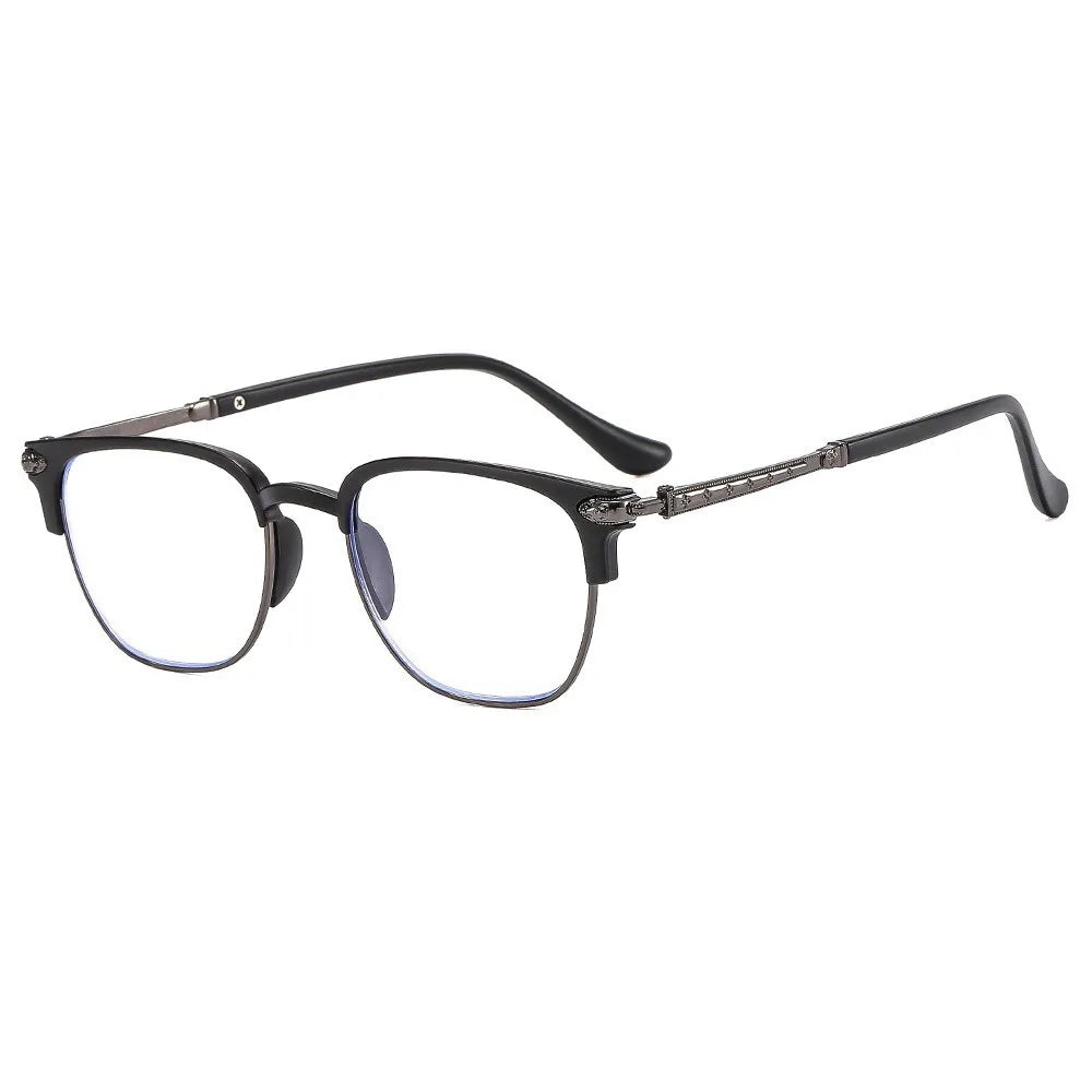 Blue Light Blocking Reading Glasses – Ultralight Square Unisex Reading Glasses SWANS Silver -100