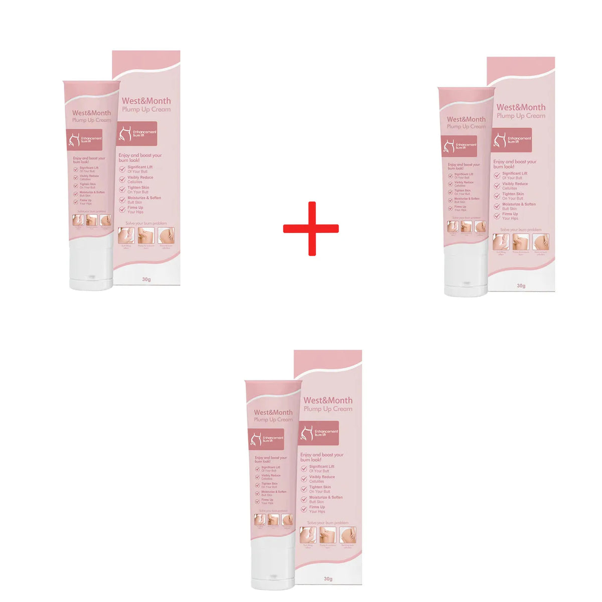 WEST MONTH Buttock Firming & Lifting Cream – Hip Sculpting 30g Body Firming Cream SWANS 90g Boxed