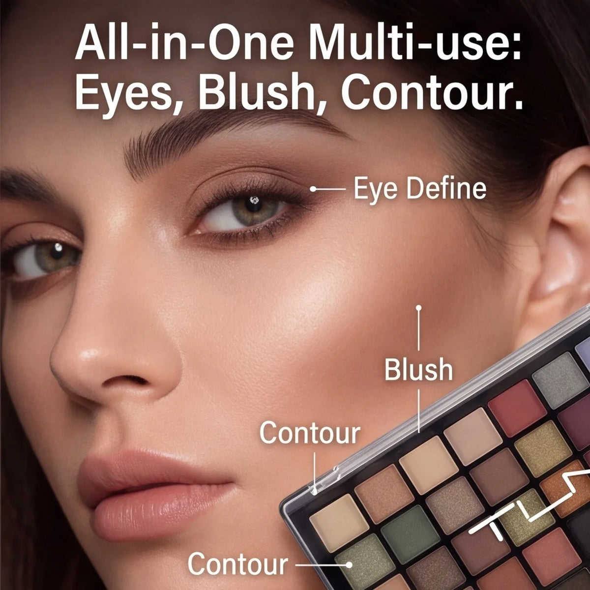 TLM 40-Color Eyeshadow Palette – Matte, Shimmer & Glitter Eyeshadow Palette SWANS