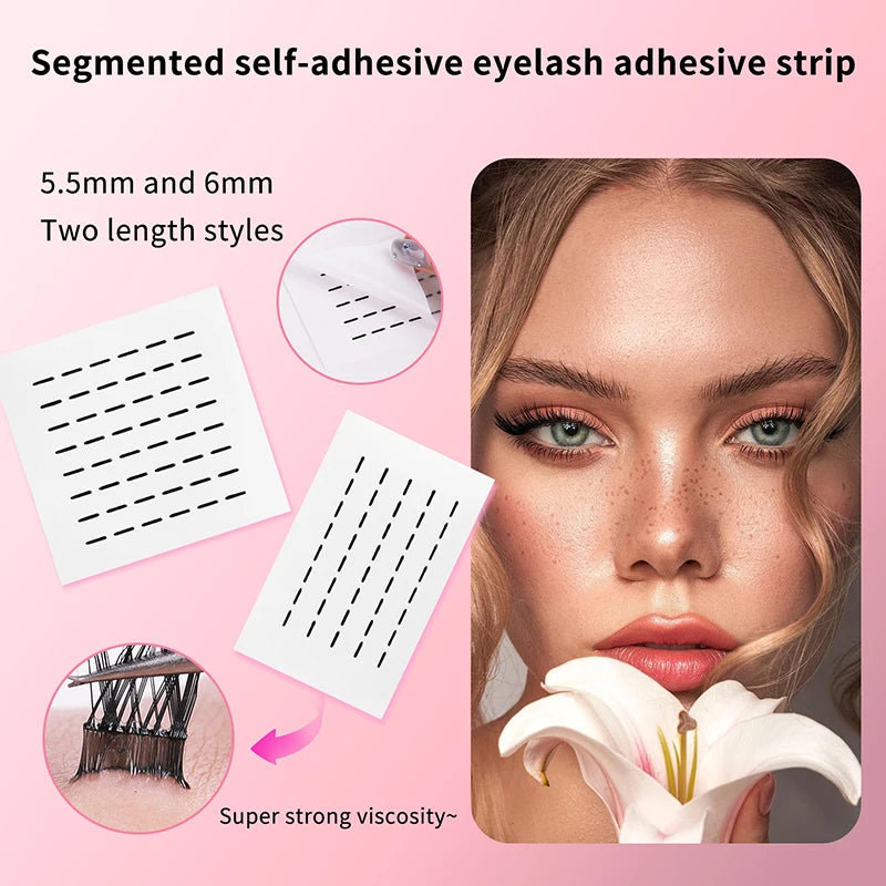 Self-Adhesive Eyelash Strips 144/200pcs – Glue-Free False Lashes False Lash Strips SWANS