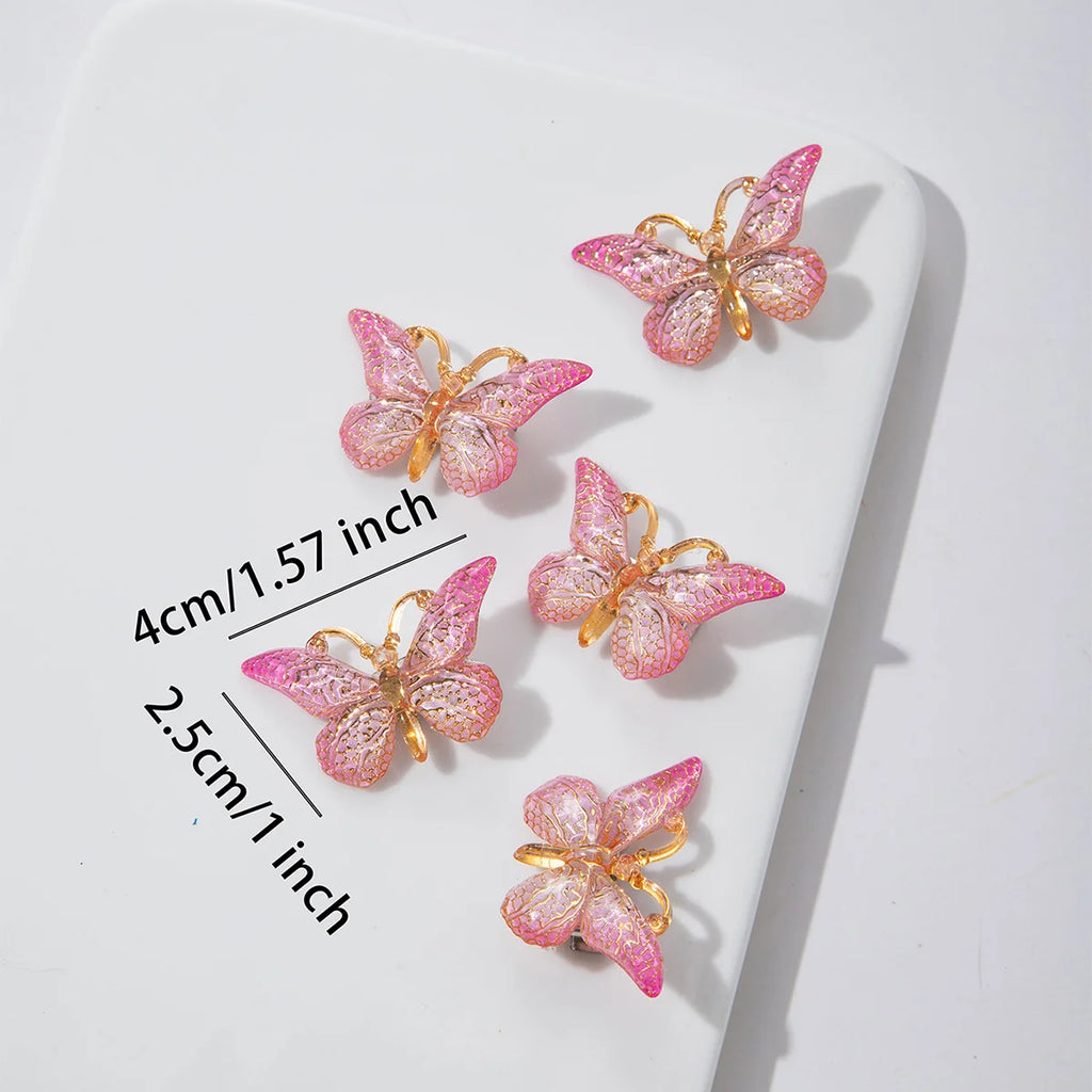 5-Pack Butterfly Macaron Gradient Hair Clips for Girls & Women Hair Clips Barrettes SWANS