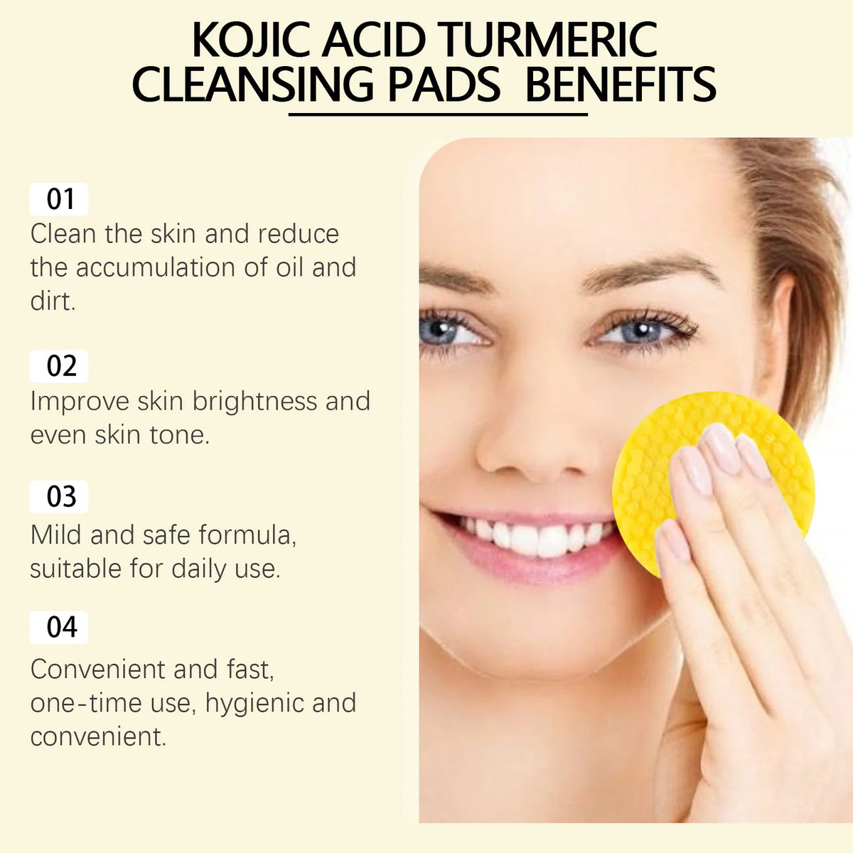 Turmeric Kojic Acid Exfoliating Cleansing Pads 60pcs Exfoliating Cleansing Pads SWANS