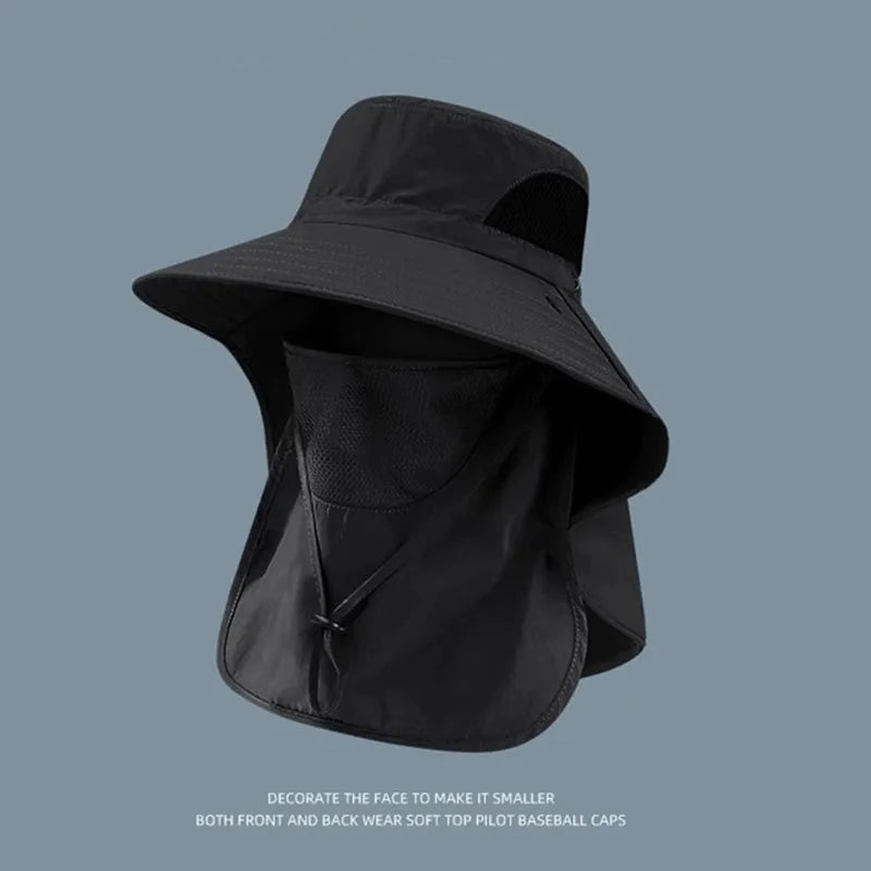 SWANS UPF 50+ Outdoor Sun Hat with Neck Flap – Unisex Outdoor Sun Hat SWANS Black One Size