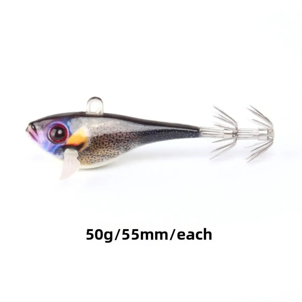 Wood Squid Jig Lure 55mm 50g Sinking Eging Bait Saltwater Squid Jig Lure SWANS