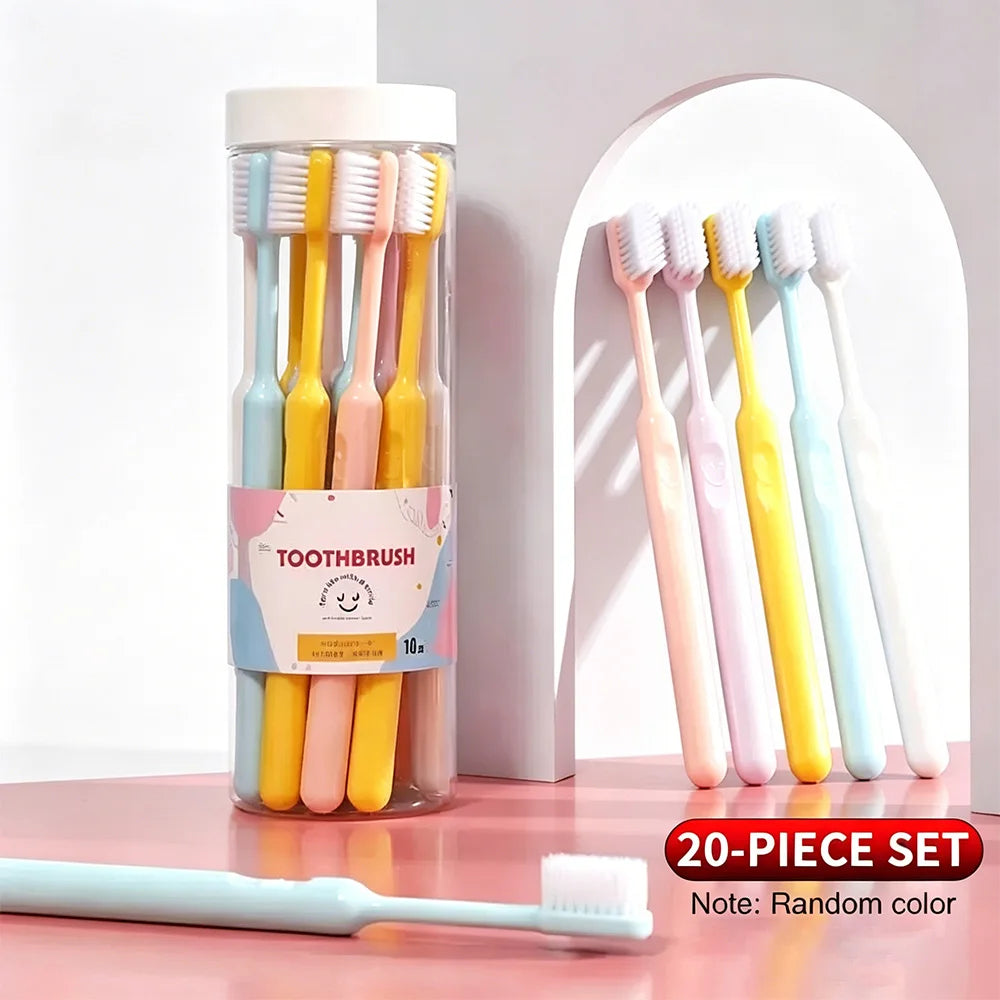 SWANS Soft Bristle Adult Toothbrushes 10 or 20 Pack Bucket Manual Toothbrush Set SWANS 20-piece set