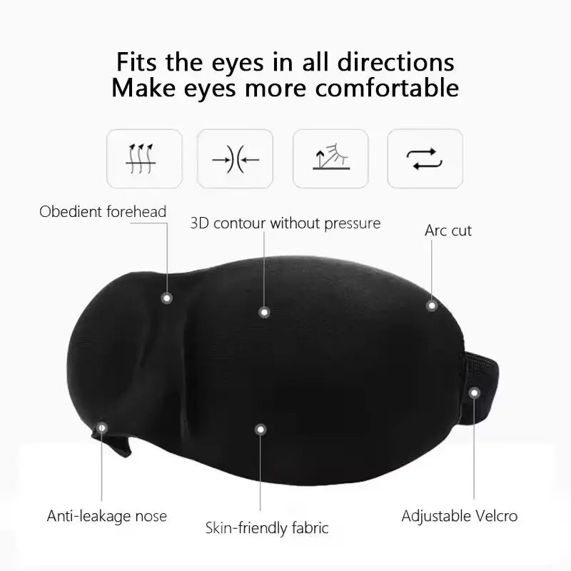 3D Contoured Sleep Eye Mask – Light Blocking Blindfold Sleep Eye Mask SWANS