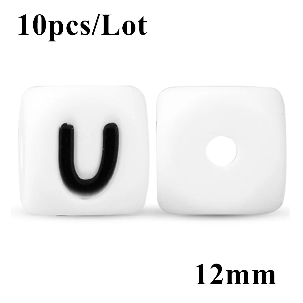 12mm Silicone Letter Beads – DIY Alphabet Jewelry Making Beads