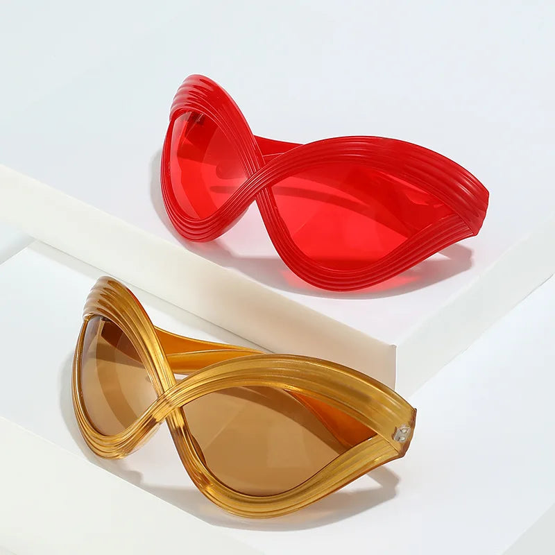Y2K Oversized Cat Eye Sunglasses UV400 Gradient | TOYEARN Cat Eye Sunglasses SWANS