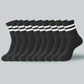 Men's Breathable Crew Socks Parallel Bars Design – 10-Pack Men's Crew Socks SWANS 10 Pairs White One Size