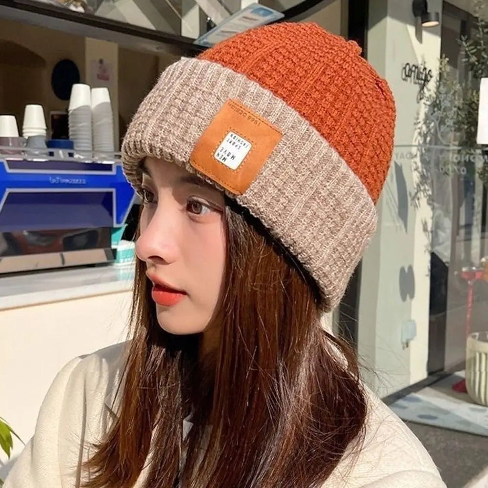 Women's Thickened Knit Beanie Hat with Ear Protection Knit Beanie Hat SWANS