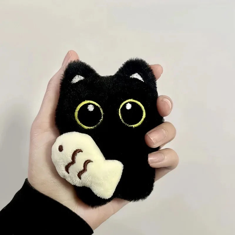 Plush Black Cat Keychain – Kawaii Bag Charm & Car Keyring Gift Plush Keychain Charm SWANS