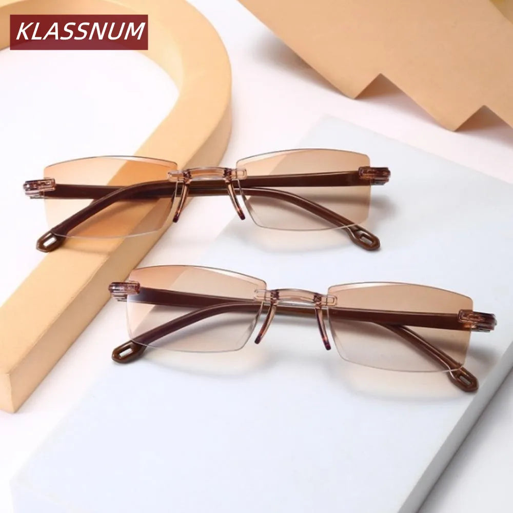 KLASSNUM Rimless Blue Light Blocking Reading Glasses Unisex Reading Glasses SWANS