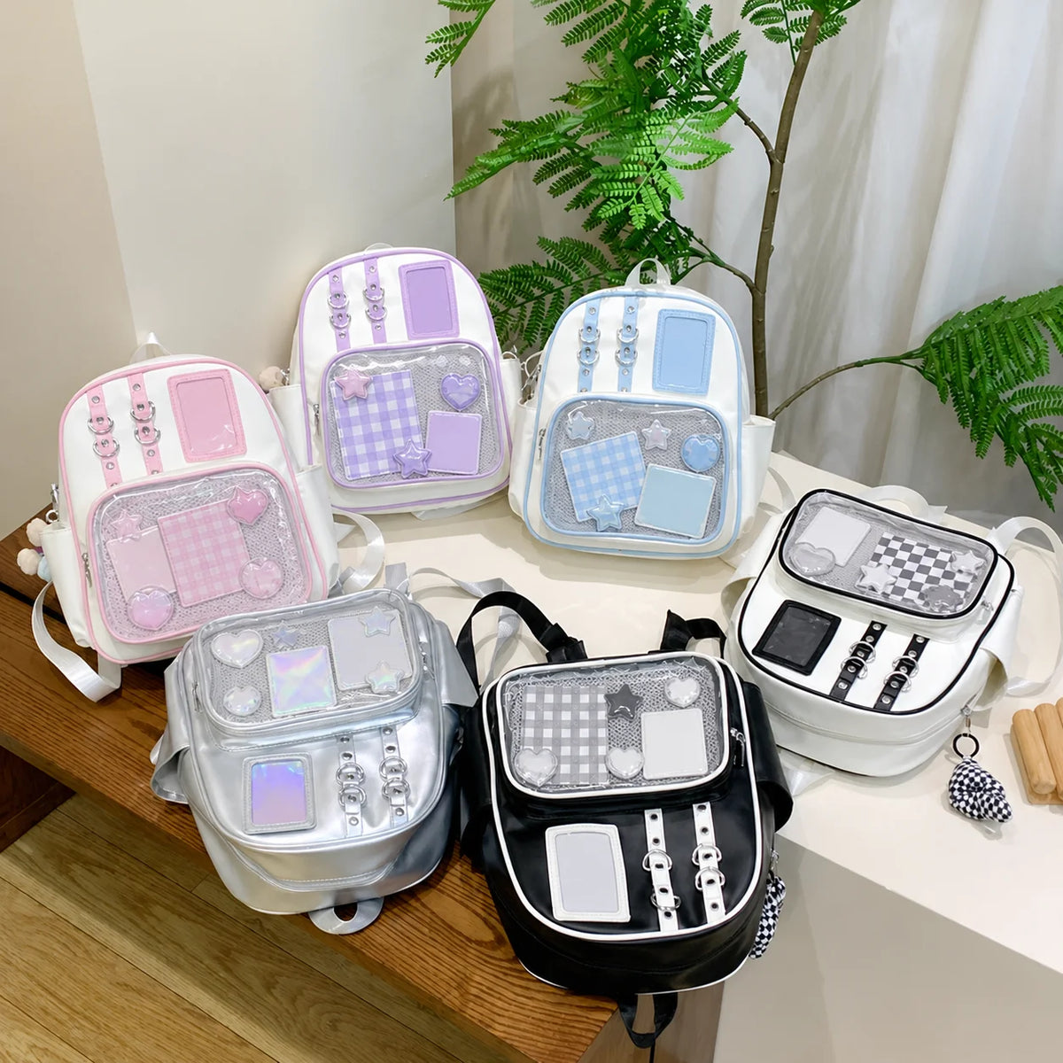 Transparent Ita Backpack – Badge Display Bag for Women Ita Backpack SWANS