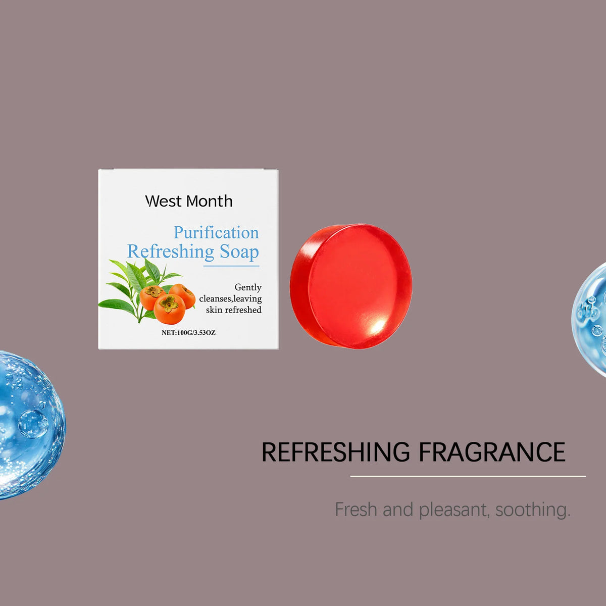 West&Month Persimmon Cleansing Soap – Brightening Body Bar Cleansing Bar Soap SWANS